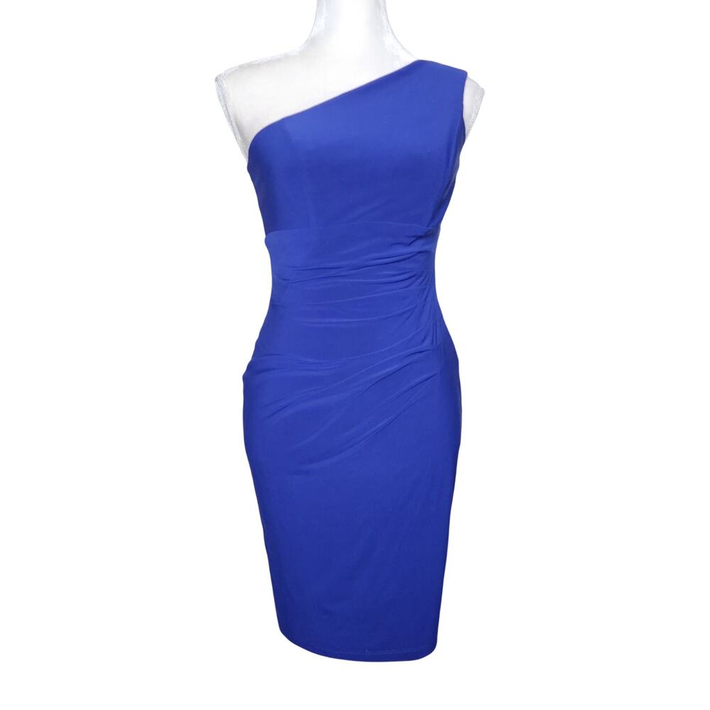 Blue One Shoulder Cocktail Dress X by Xscape Women's Size 2
